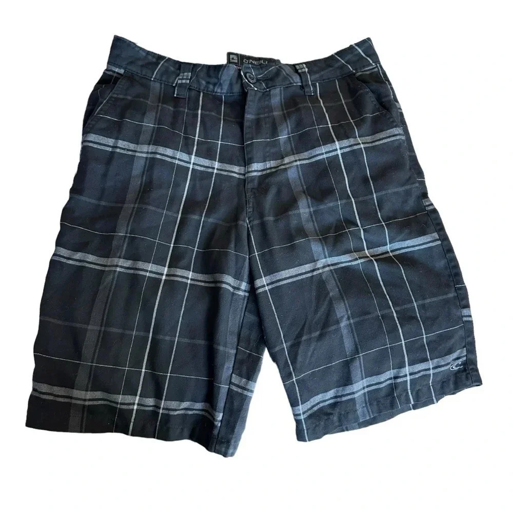 O'neill men's size 32 black plaid shorts